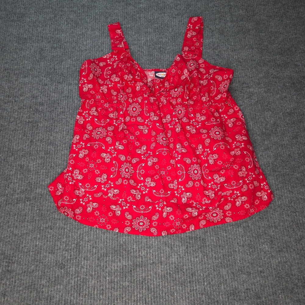 Zoey Beth Bandana Print Tank Top Womens Plus Red Paisley Western Sleeveless